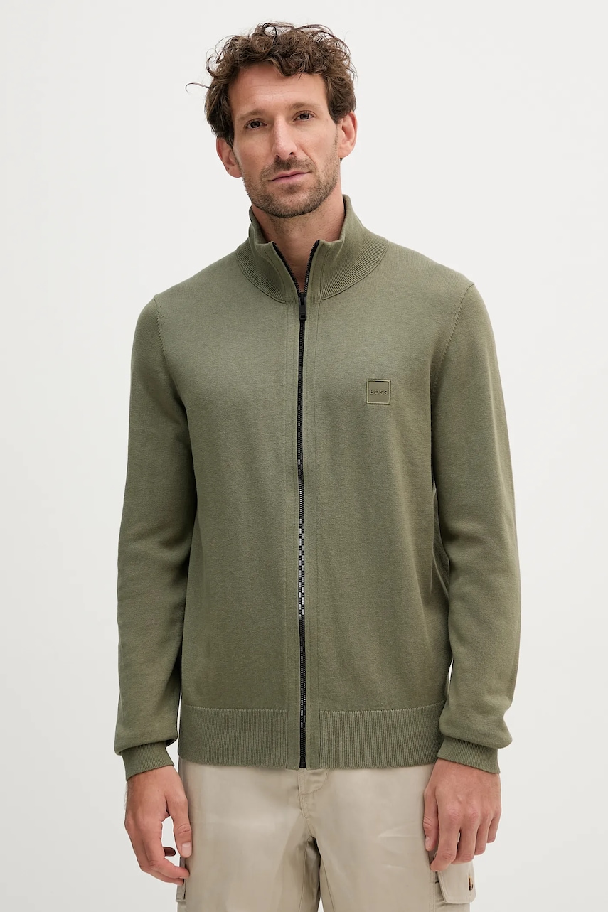 BOSS Orange cardigan din amestec de cașmir culoarea verde, 50543692