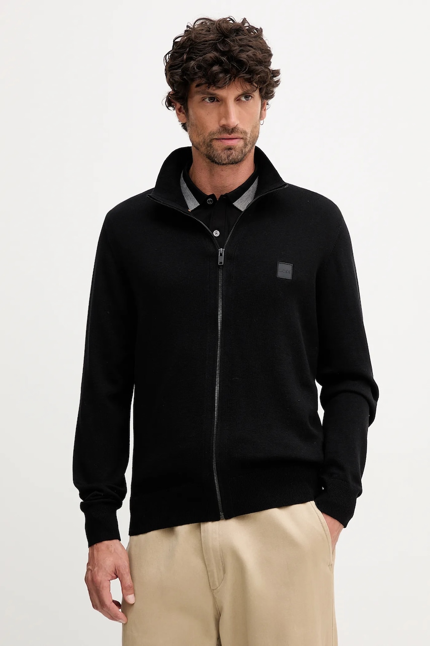 BOSS Orange cardigan din amestec de cașmir culoarea negru, 50543692