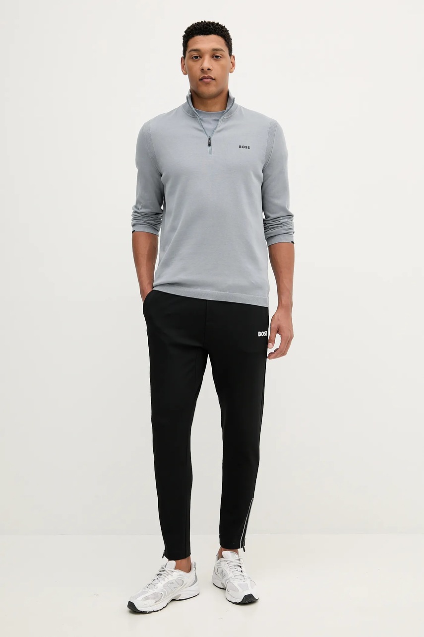 Хлопковый свитер BOSS Green лёгкое с гольфом 50541965