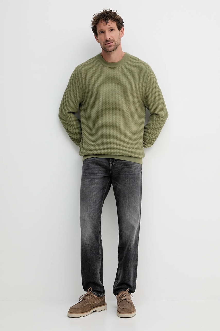 Хлопковый свитер BOSS цвет зелёный лёгкое 50545283