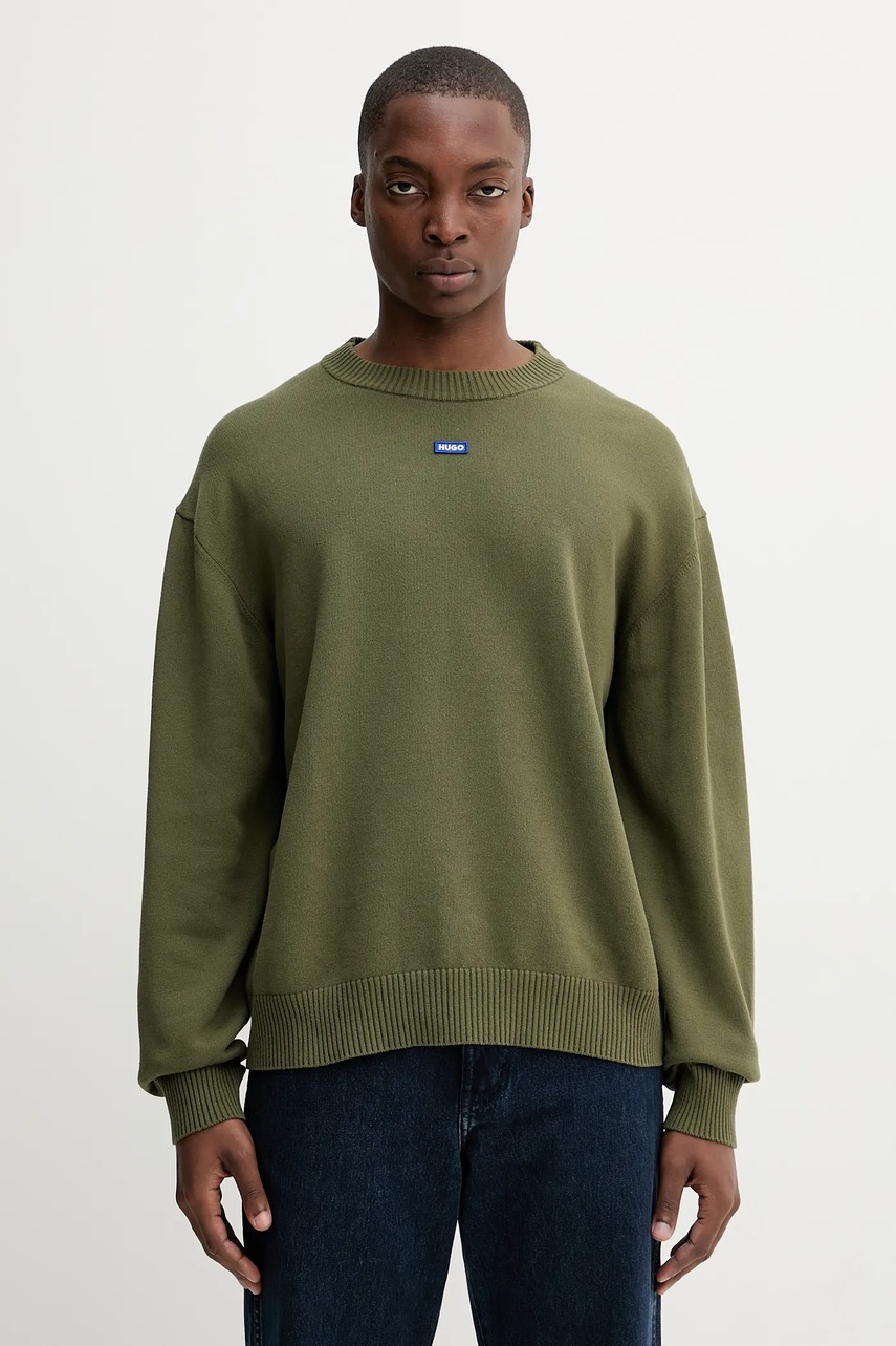 Levně Svetr Hugo Blue pánský, zelená barva, 50543784