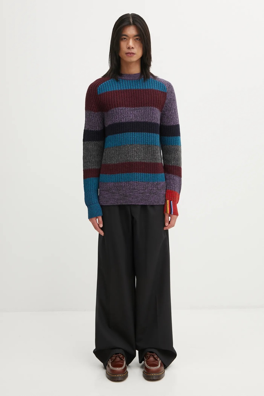 Barbour sweter wełniany x Paul Smith Multi Striped Crew (zdjęcie 6)