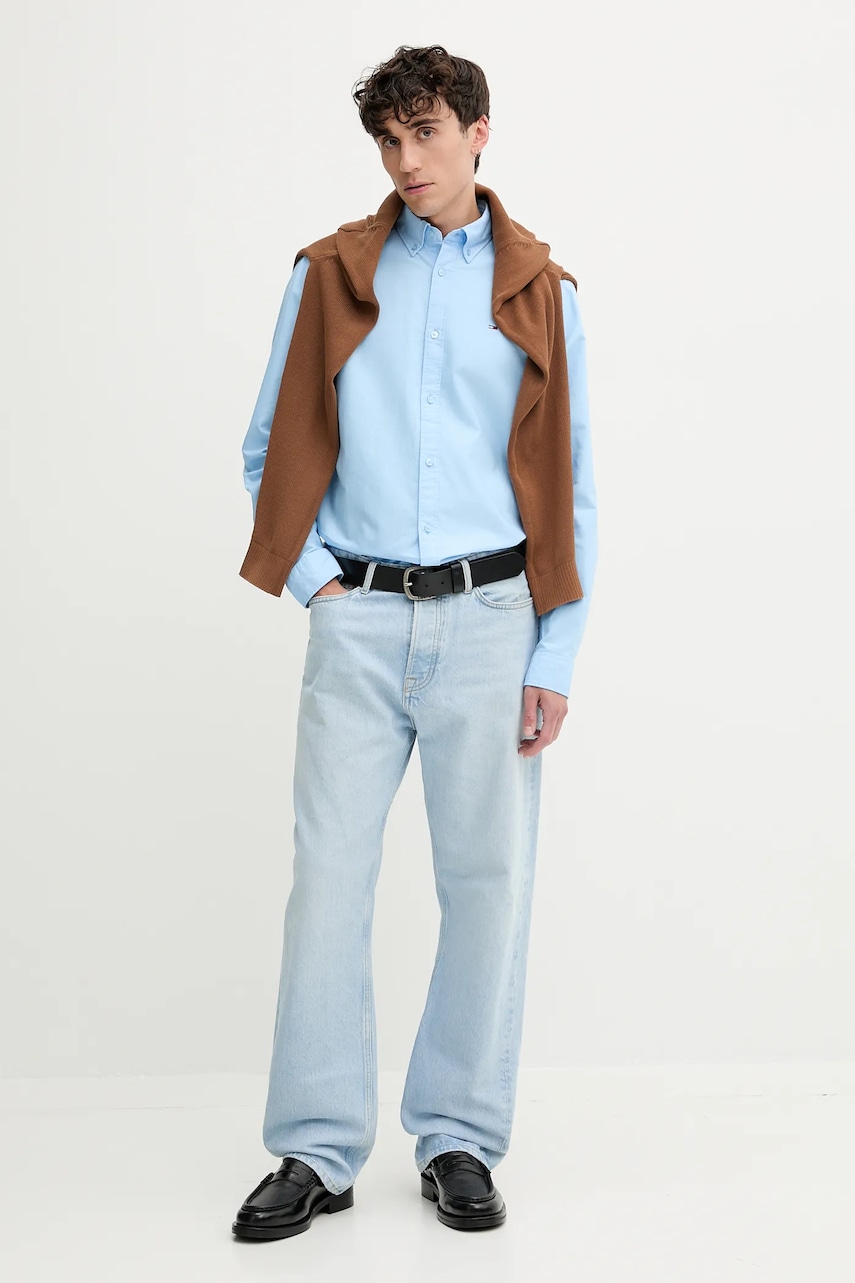 Хлопковый свитер Tommy Jeans цвет коричневый лёгкий DM0DM21787 Хлопковый свитер Tommy Jeans цвет коричневый лёгкий DM0DM21787