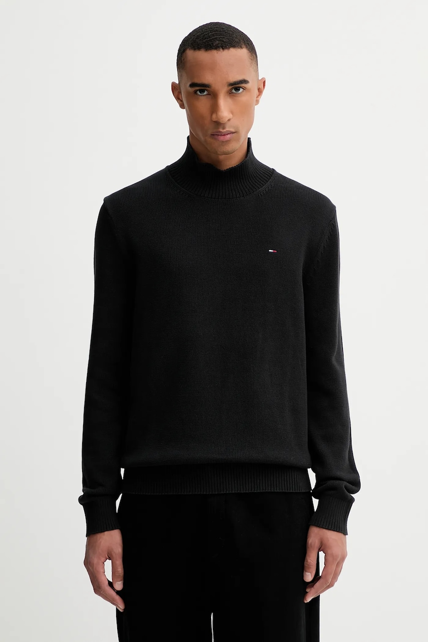 Tommy Jeans pulover de bumbac culoarea negru, light, DM0DM22096
