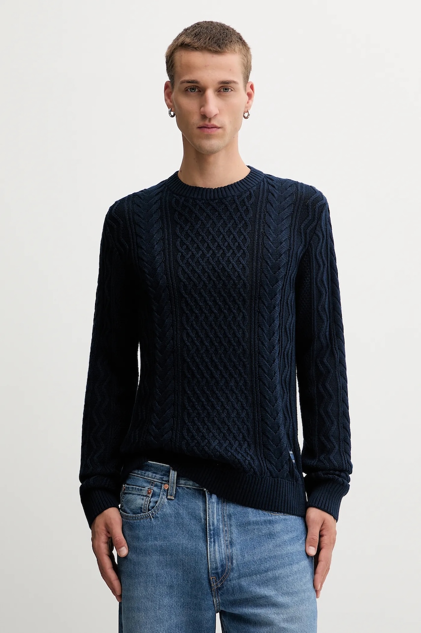 Tommy Jeans pulover de bumbac culoarea bleumarin, light, DM0DM22101