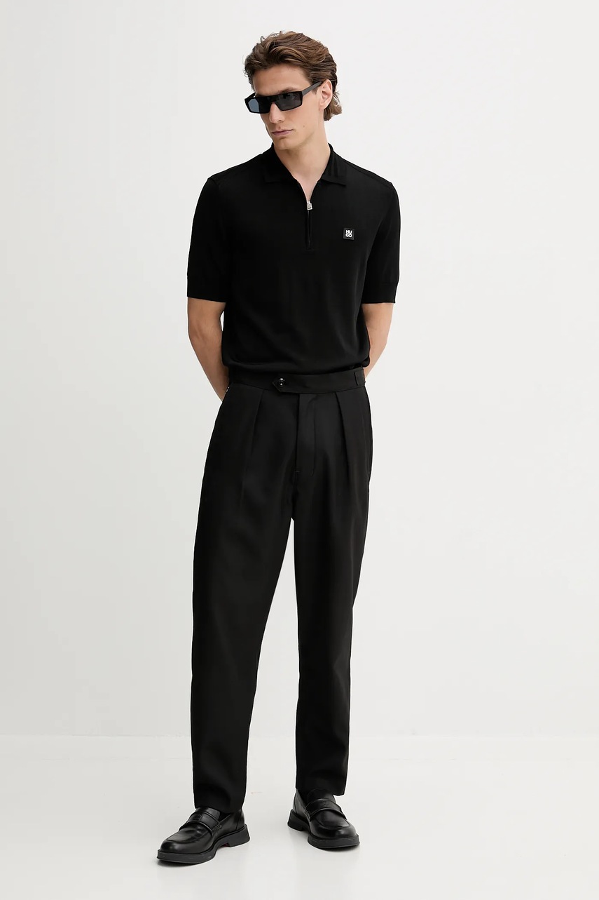 Поло HUGO цвет чёрный однотонное 50542750