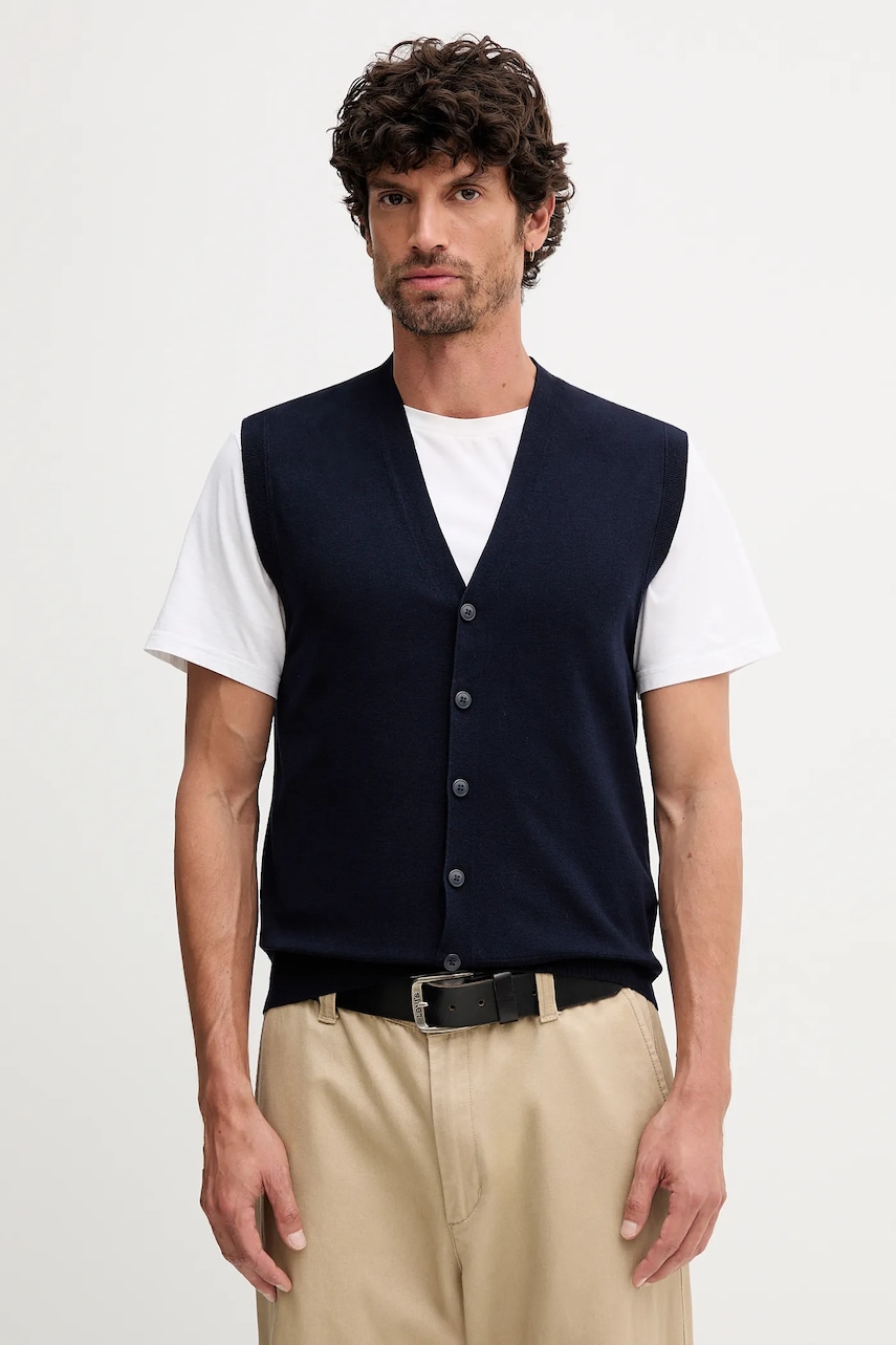 United Colors of Benetton vestă culoarea bleumarin, 110XU401G United Colors of Benetton vestă culoarea bleumarin, 110XU401G