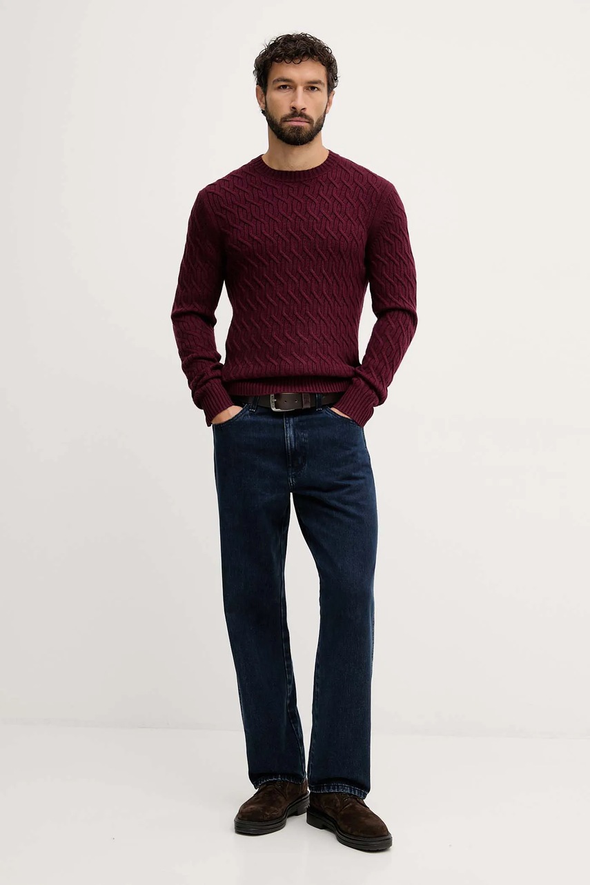 Свитер с добавлением шерсти United Colors of Benetton цвет бордовый  1335U10A9