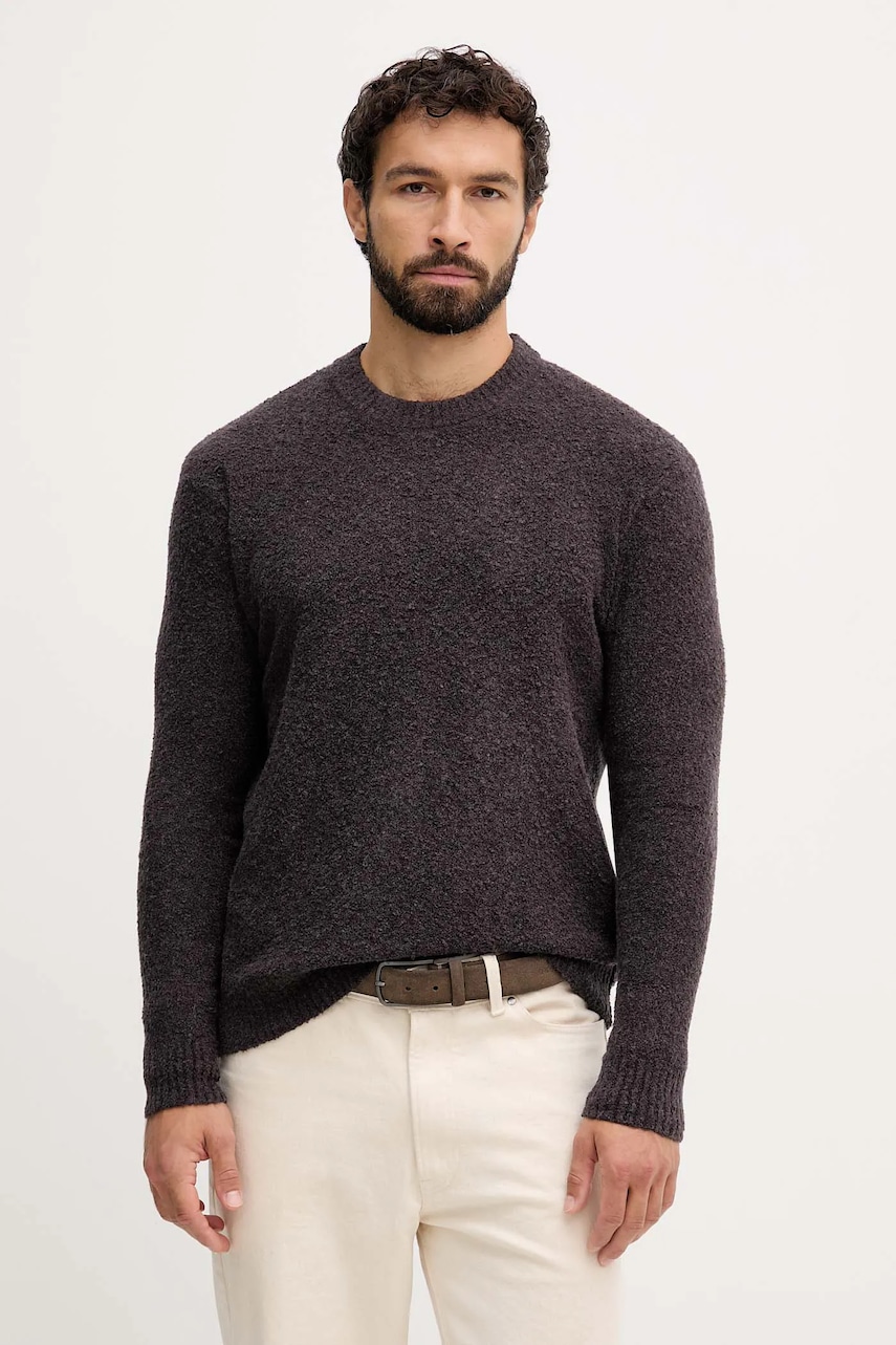 United Colors of Benetton pulover din amestec de lână culoarea maro, 1L5YU10AD