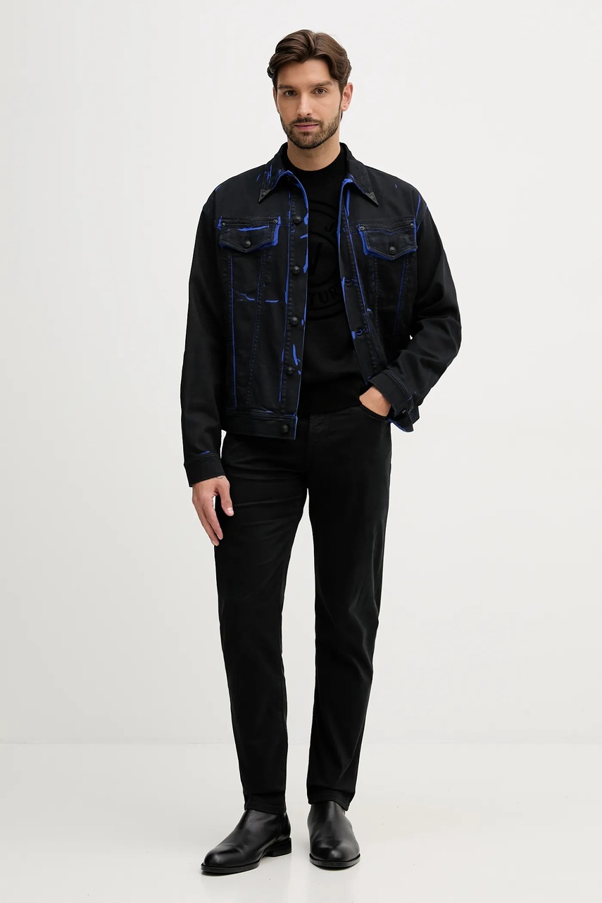 Свитер с добавлением шерсти Versace Jeans Couture цвет чёрный лёгкий 79GAFM15 CMN06