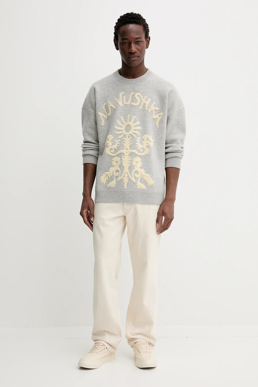 Πουλόβερ με προσθήκη μαλλιού Nanushka φωτογραφία