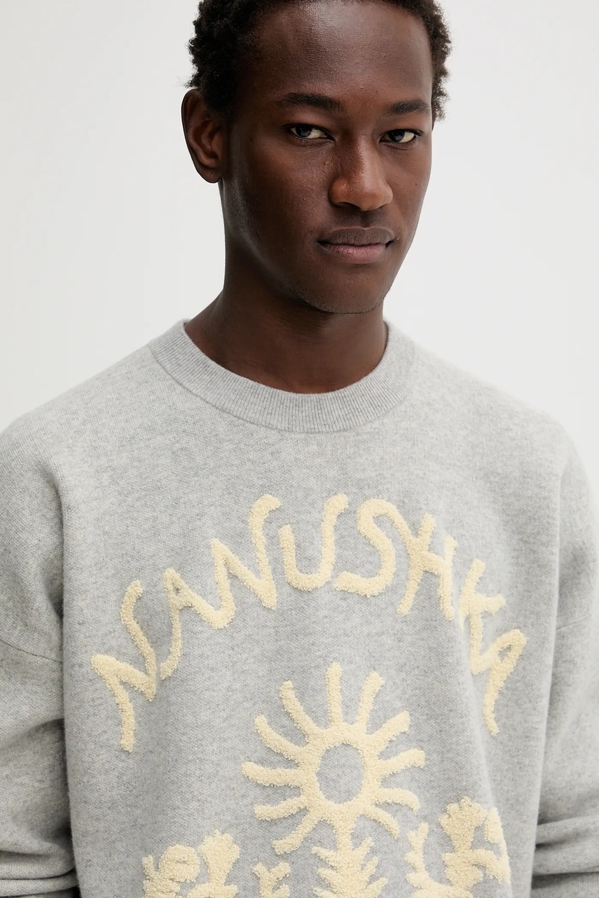 Πουλόβερ με προσθήκη μαλλιού Nanushka φωτογραφία