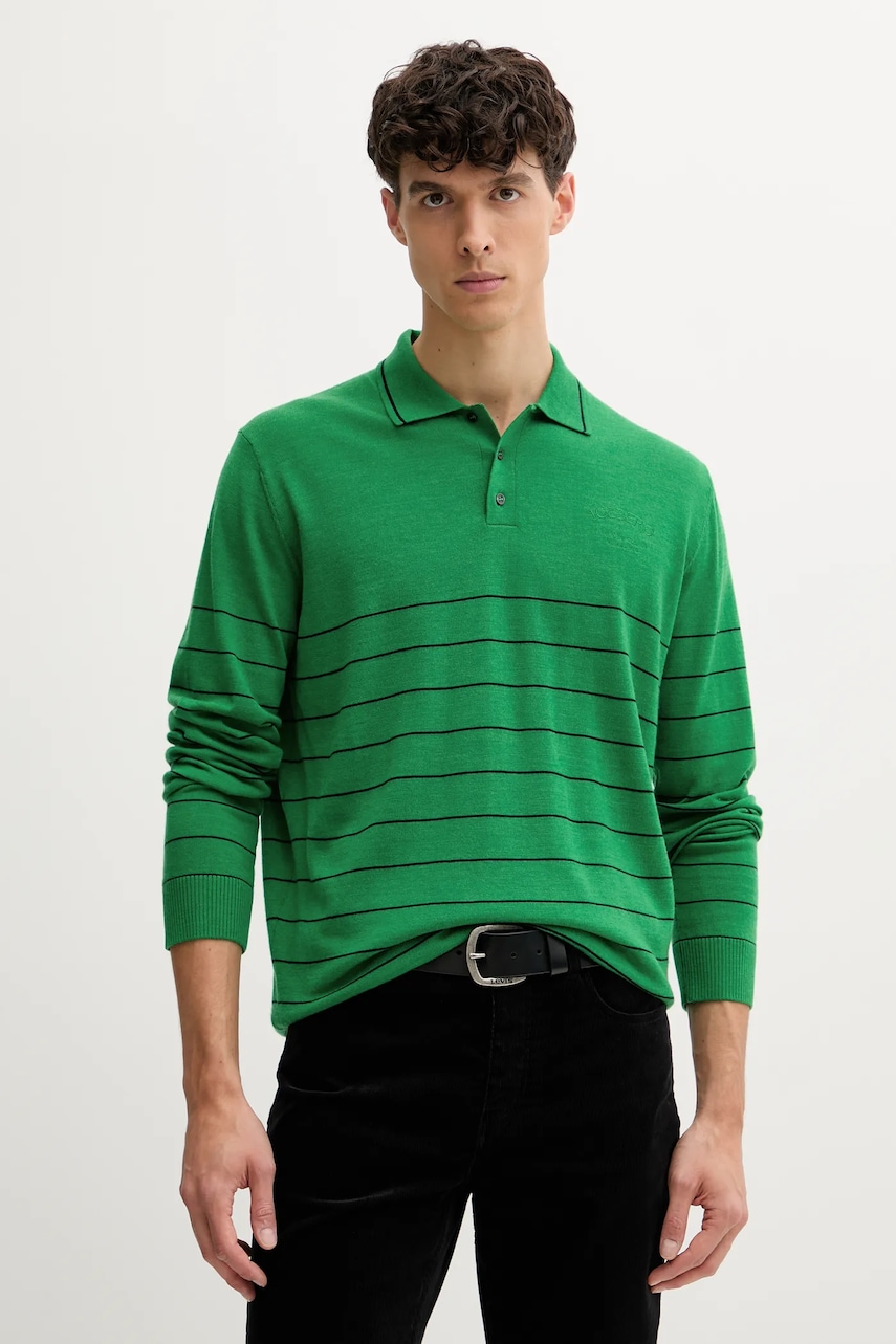 Iceberg pulover de lână culoarea verde, light, A004 9005