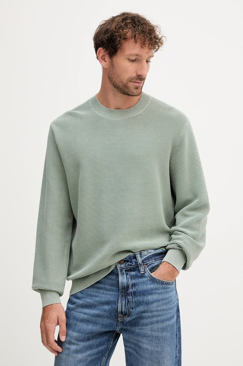 Armani Exchange pulover de bumbac culoarea verde, XM000915 AF11967