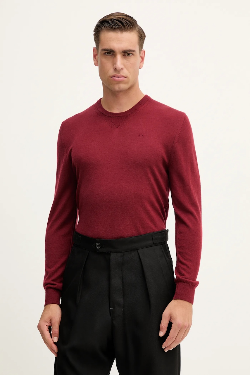 Levně Vlněný svetr Armani Exchange pánský, vínová barva, 8NZM3A ZM8AZ