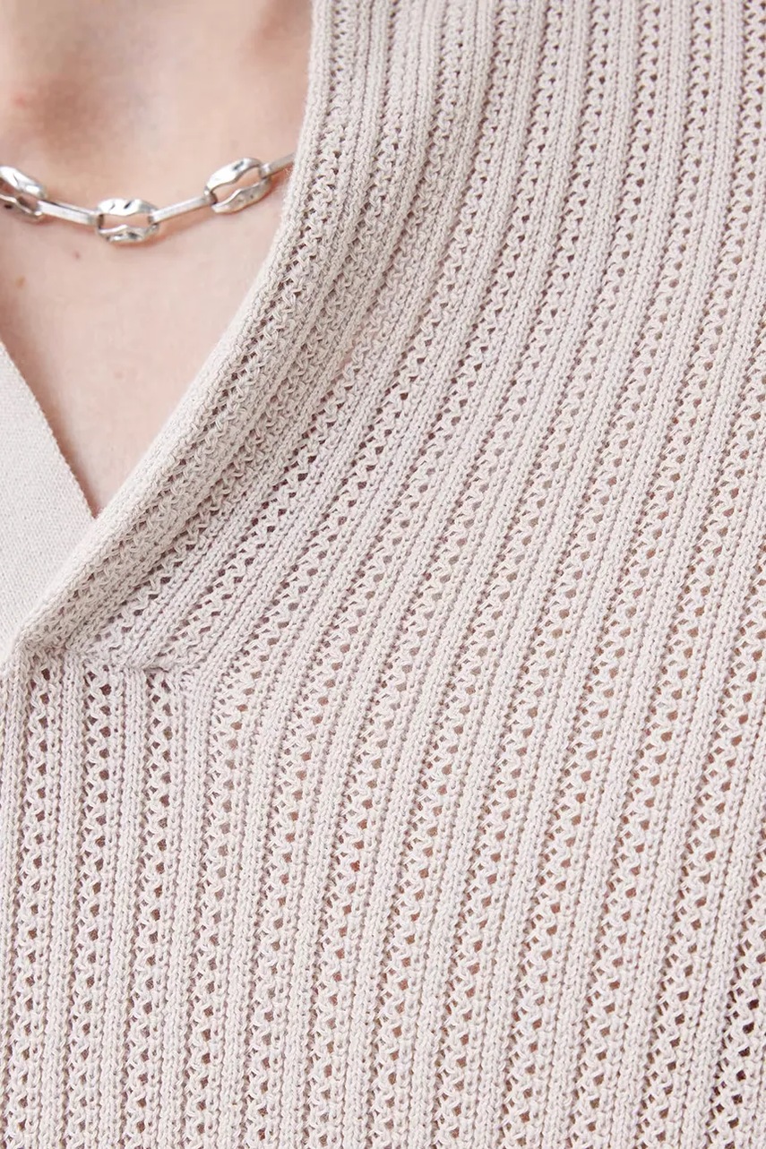 Хлопковый свитер AllSaints THOMA цвет бежевый лёгкое M030KC