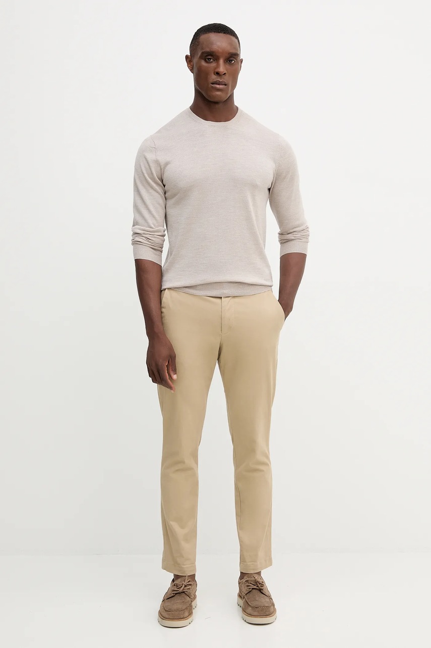 Свитер с шерстью Hackett London цвет бежевый лёгкий HM7000006