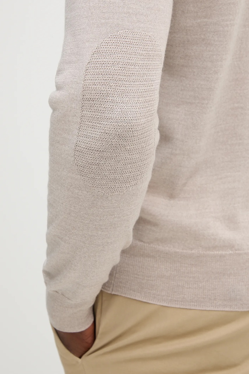 Μάλλινη μπλουζα Hackett London χρώμα: μπεζ, HM7000006 φωτογραφία