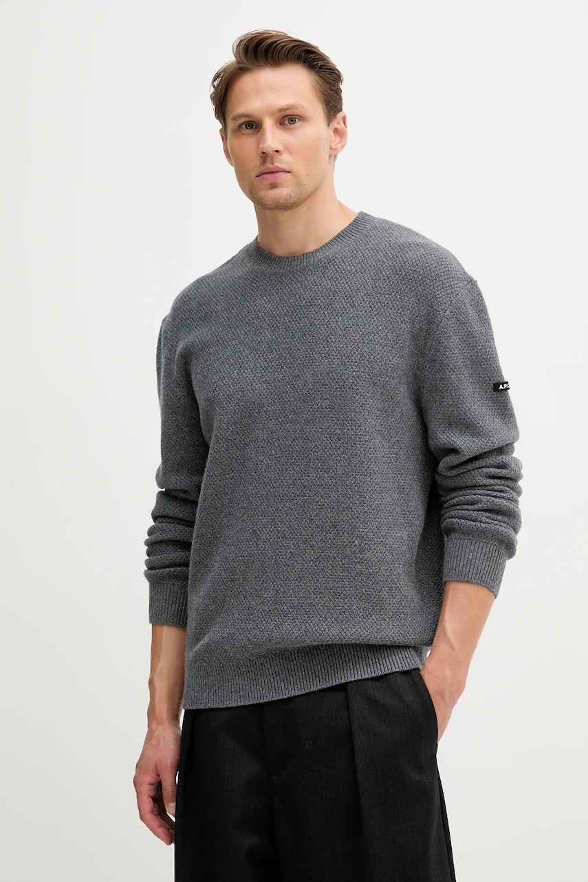 A.P.C. pulover de lână pull thomas culoarea gri, WVBCZ.H23434