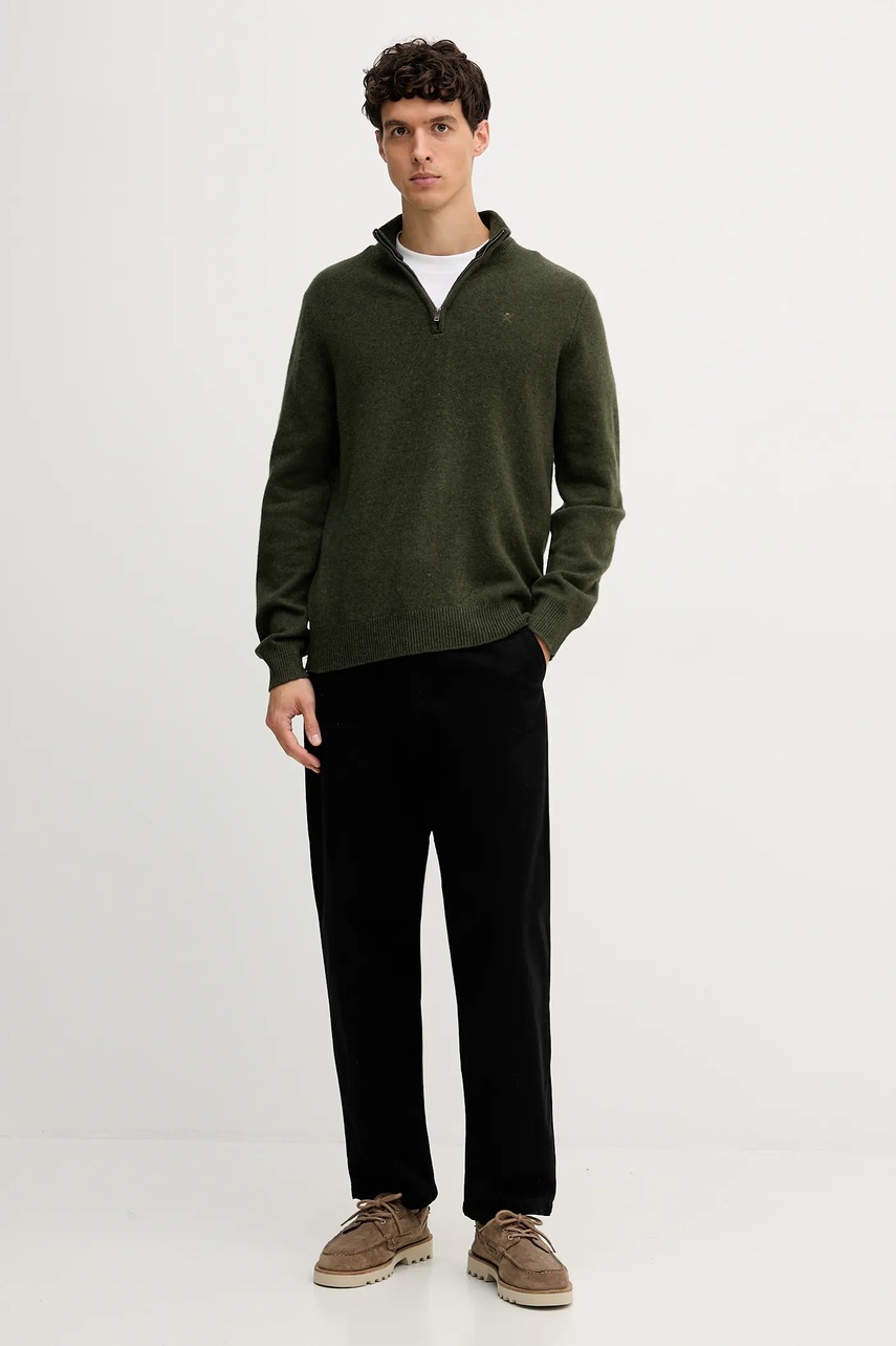 Шерстяной свитер Hackett London цвет зелёный  HM7000078