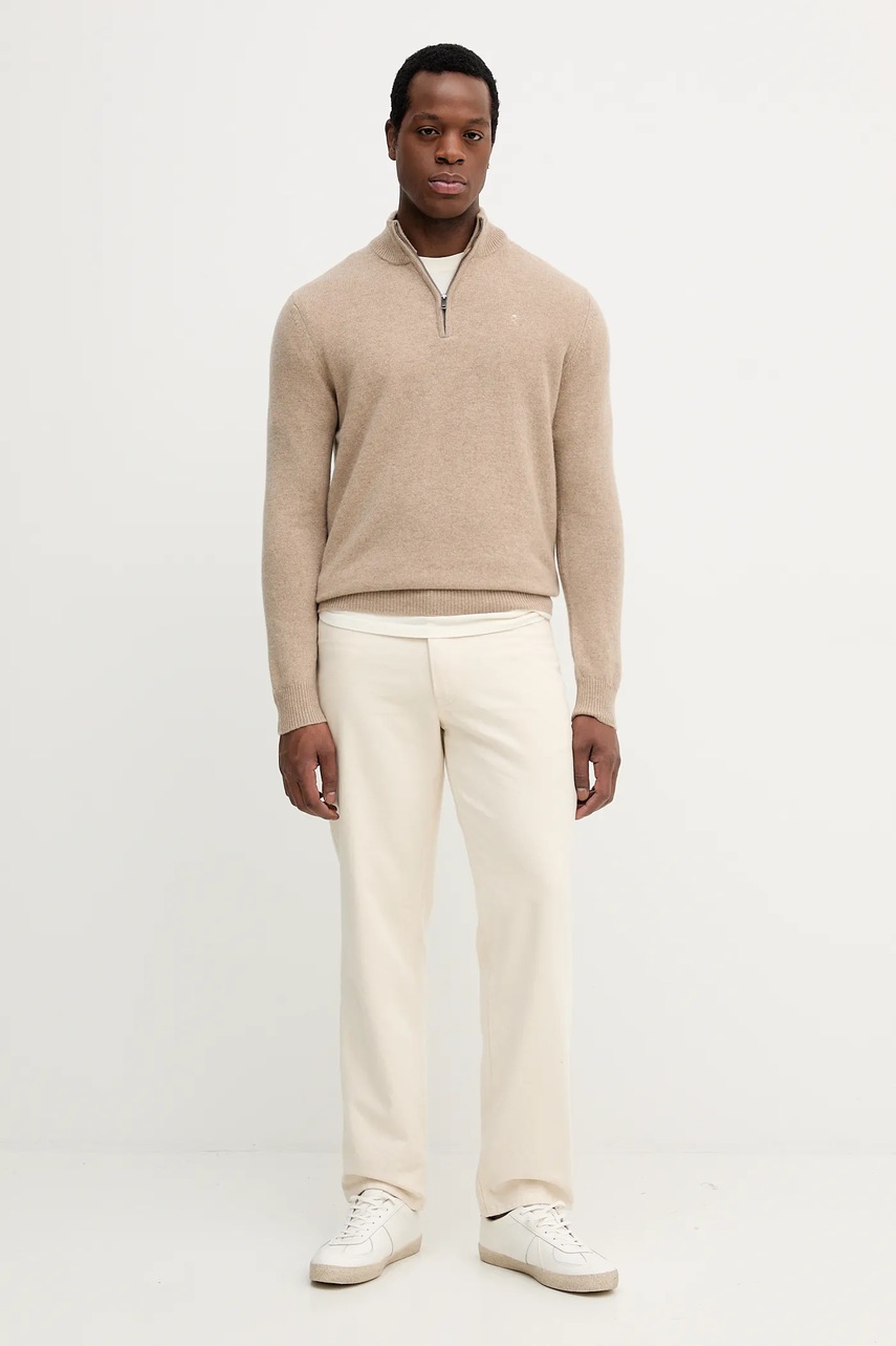 Шерстяной свитер Hackett London цвет бежевый  HM7000078