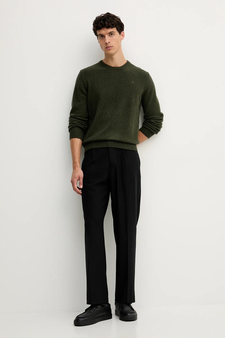 Шерстяной свитер Hackett London цвет зелёный  HM7000075
