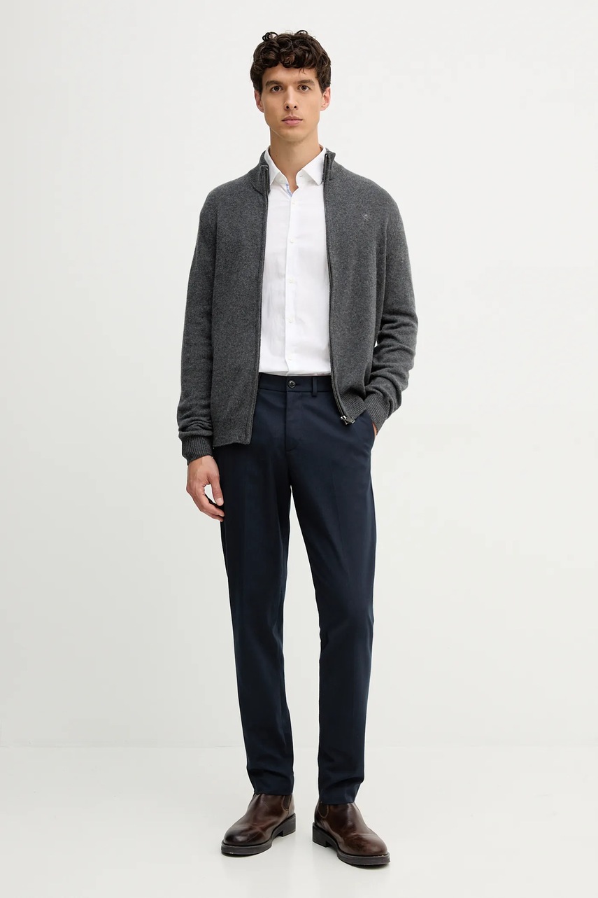 Шерстяной кардиган Hackett London цвет серый HM7000077