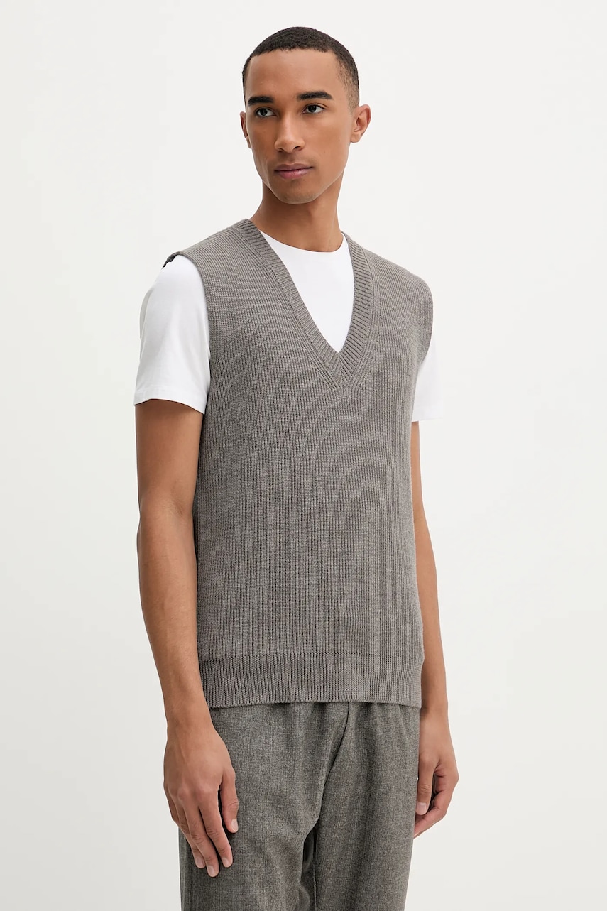 BARENA VENEZIA vestă de lână Knitwear Turlon culoarea maro, light, KNU5287.305