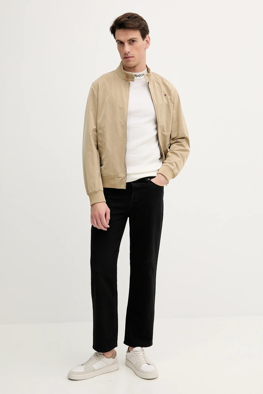 Шерстяной свитер Tommy Hilfiger x F1 THE MOVIE цвет бежевый лёгкий MW0MW41383