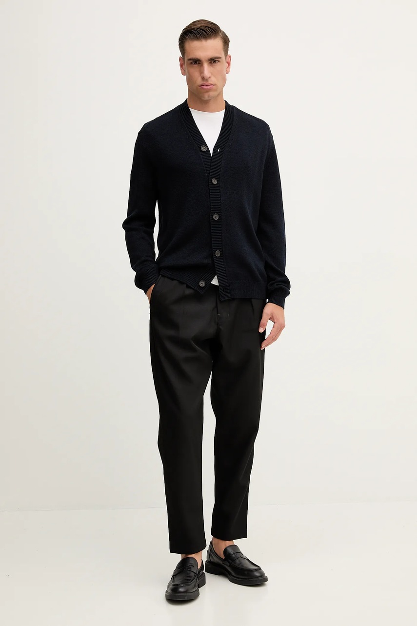 Кардиган с примесью шерсти Armani Exchange цвет синий XM001914 AF14008