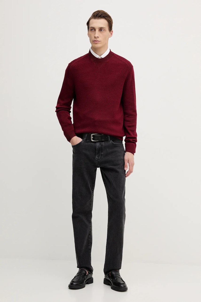 Свитер с примесью шерсти Armani Exchange цвет бордовый XM001916 AF14008 Свитер с примесью шерсти Armani Exchange цвет бордовый XM001916 AF14008