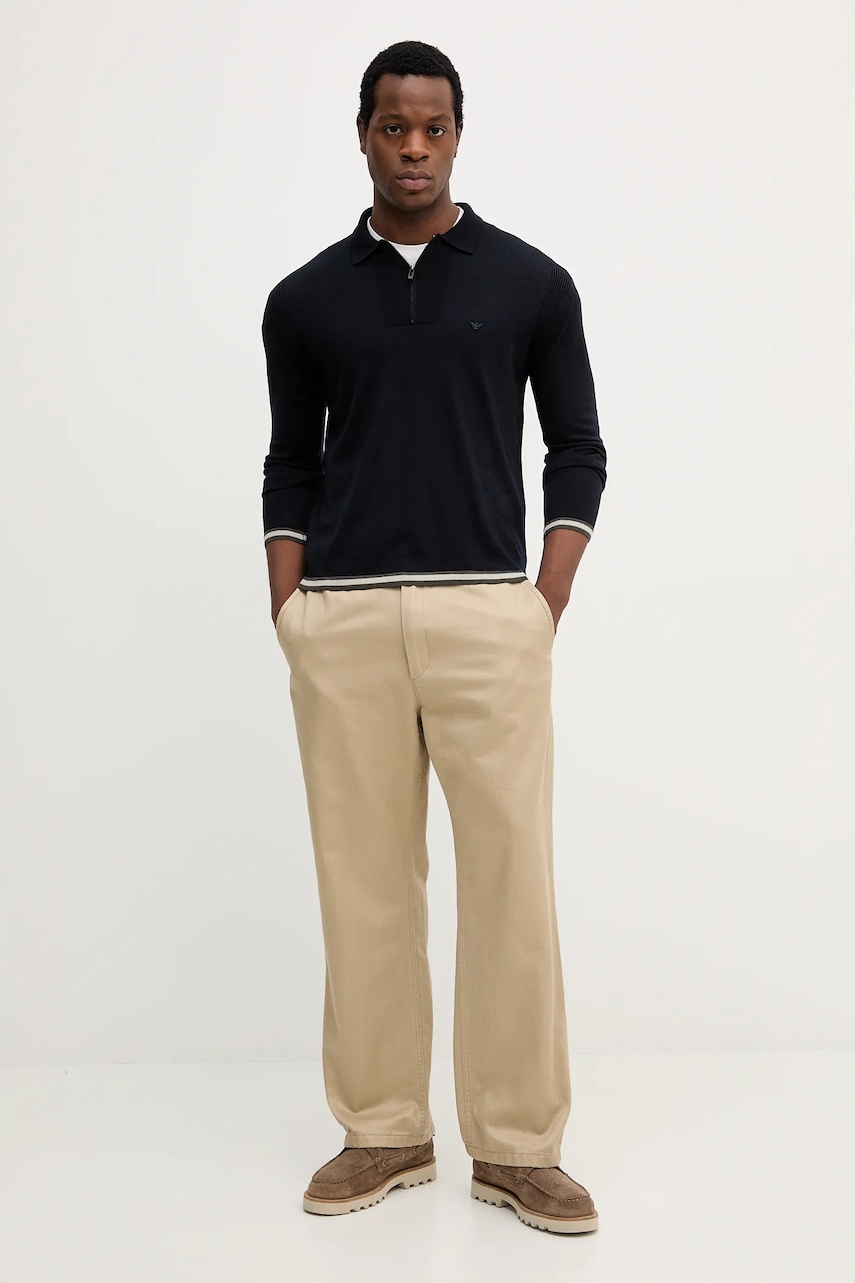 Шерстяной свитер Emporio Armani цвет синий лёгкий EM001512 AF14158 Шерстяной свитер Emporio Armani цвет синий лёгкий EM001512 AF14158