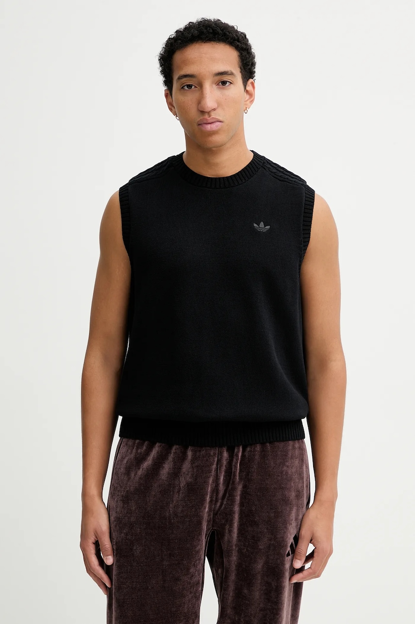 adidas Originals vestă P Ess Knit Vest culoarea negru, light, JY2651