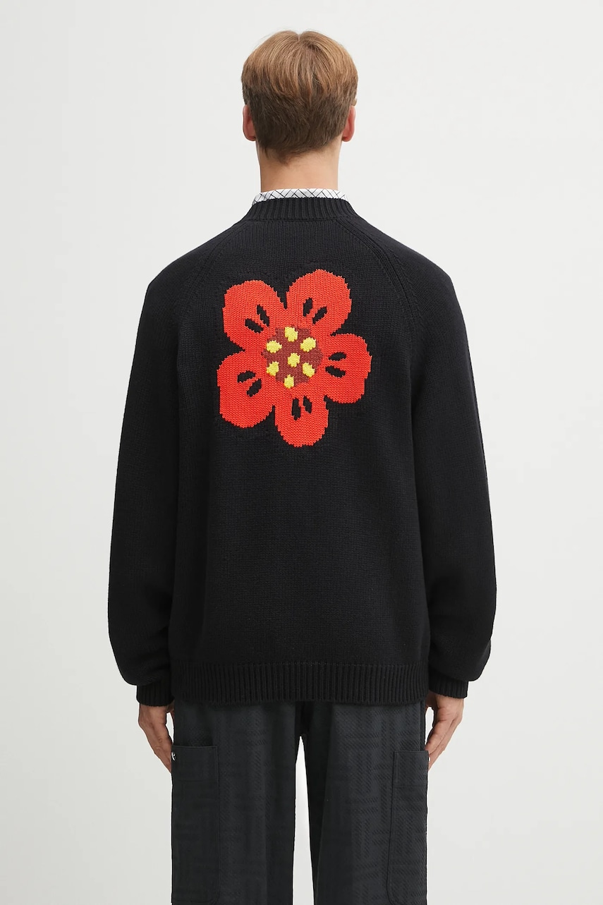 Kenzo cardigan din amestec de lână culoarea negru, FF65CA7443LA