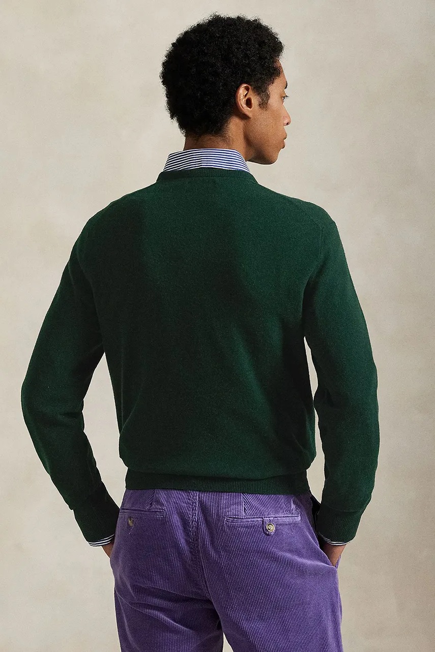 Шерстяной свитер Polo Ralph Lauren цвет зелёный  710974148
