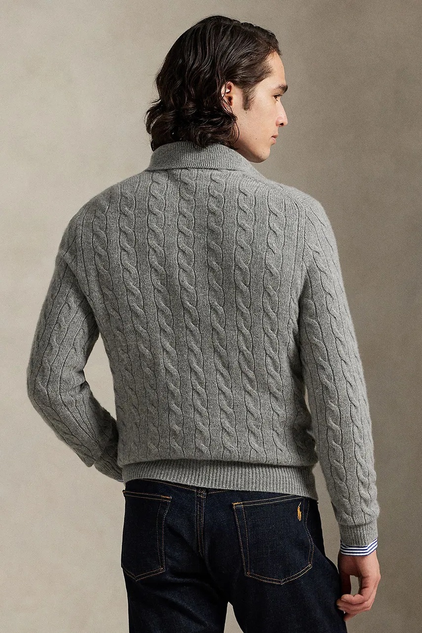 Шерстяной свитер Polo Ralph Lauren цвет серый лёгкий 710974165 Шерстяной свитер Polo Ralph Lauren цвет серый лёгкий 710974165