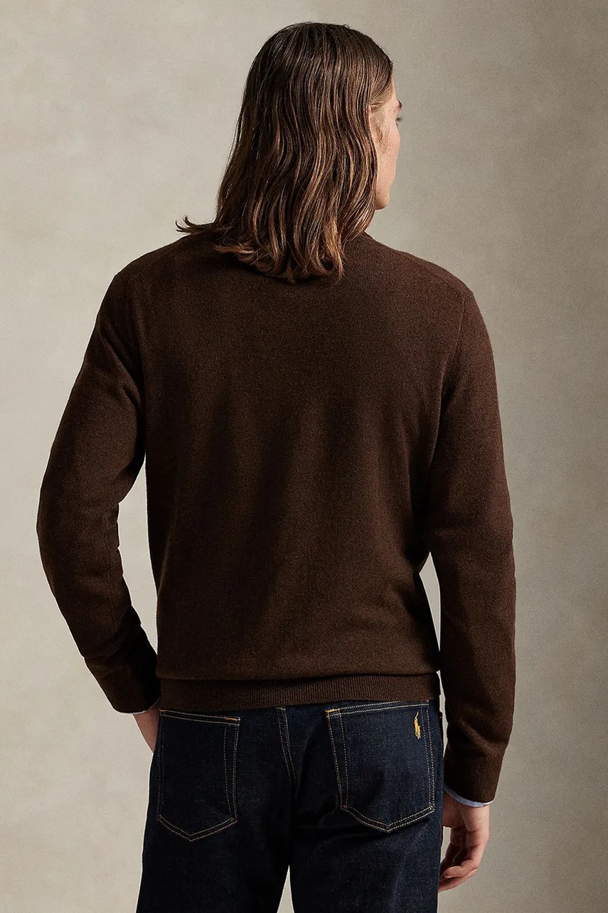 Шерстяной свитер Polo Ralph Lauren цвет коричневый с полугольфом 710978300