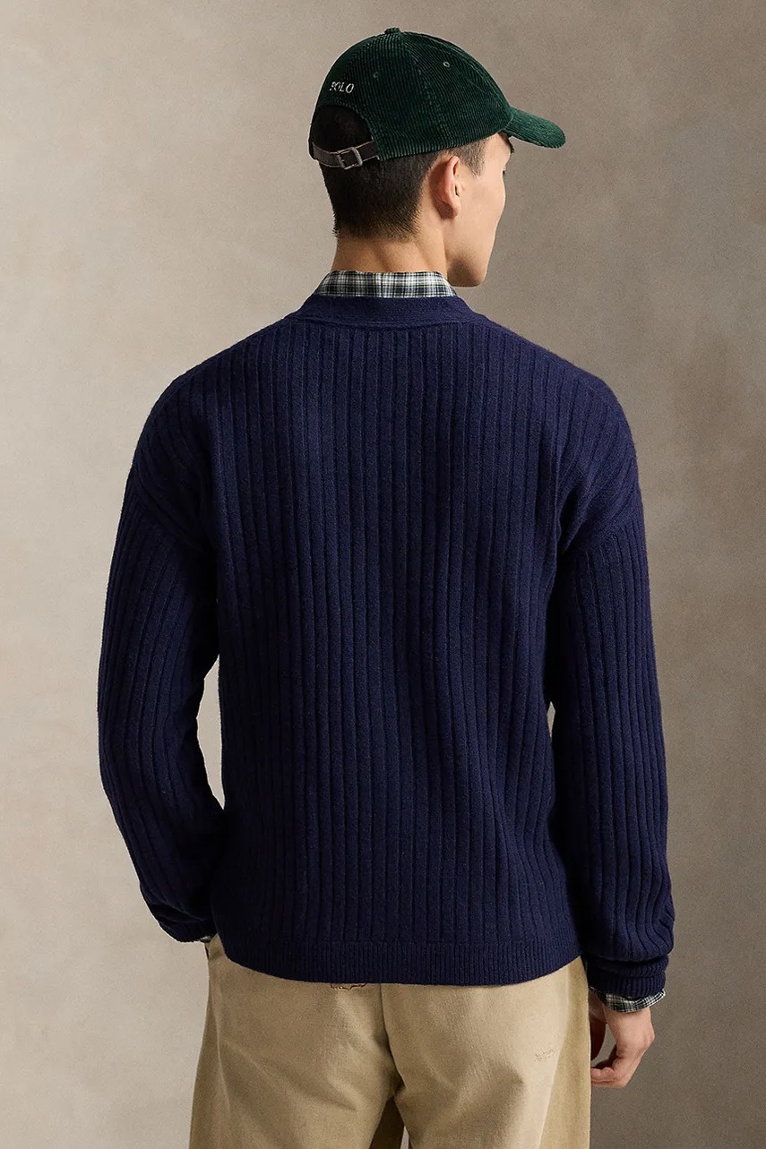 Шерстяной кардиган Polo Ralph Lauren цвет синий 710979094