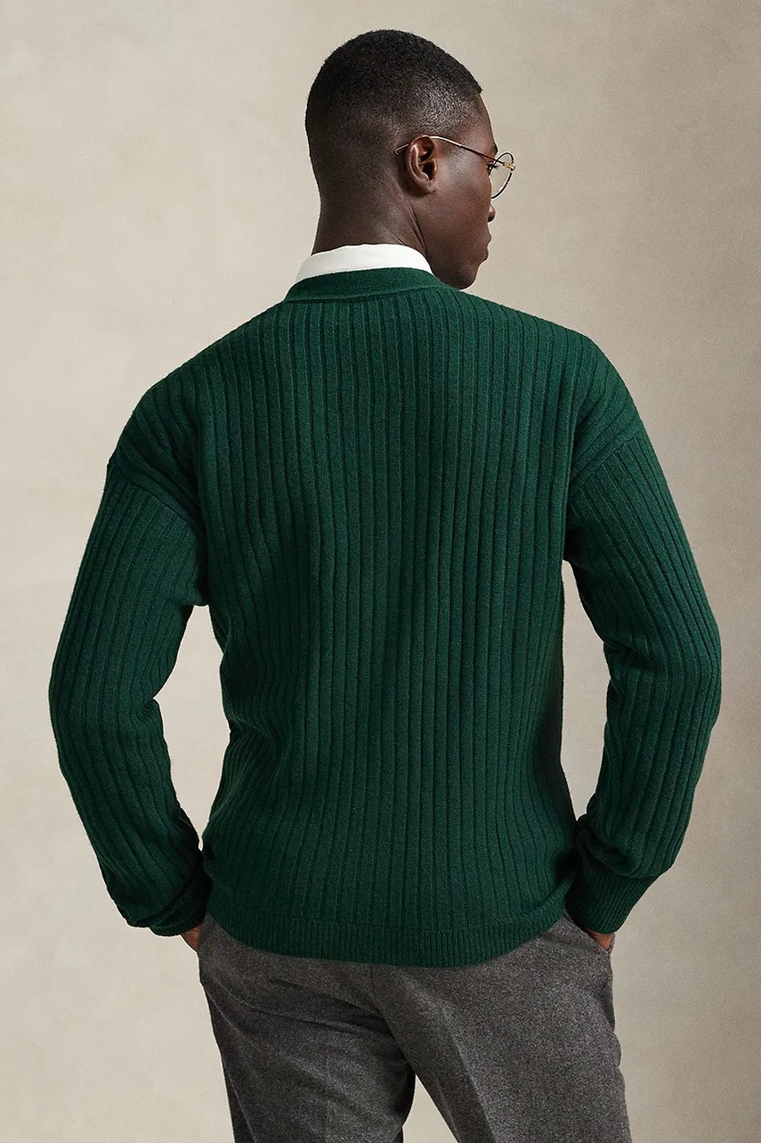 Шерстяной кардиган Polo Ralph Lauren цвет зелёный 710979094 Шерстяной кардиган Polo Ralph Lauren цвет зелёный 710979094