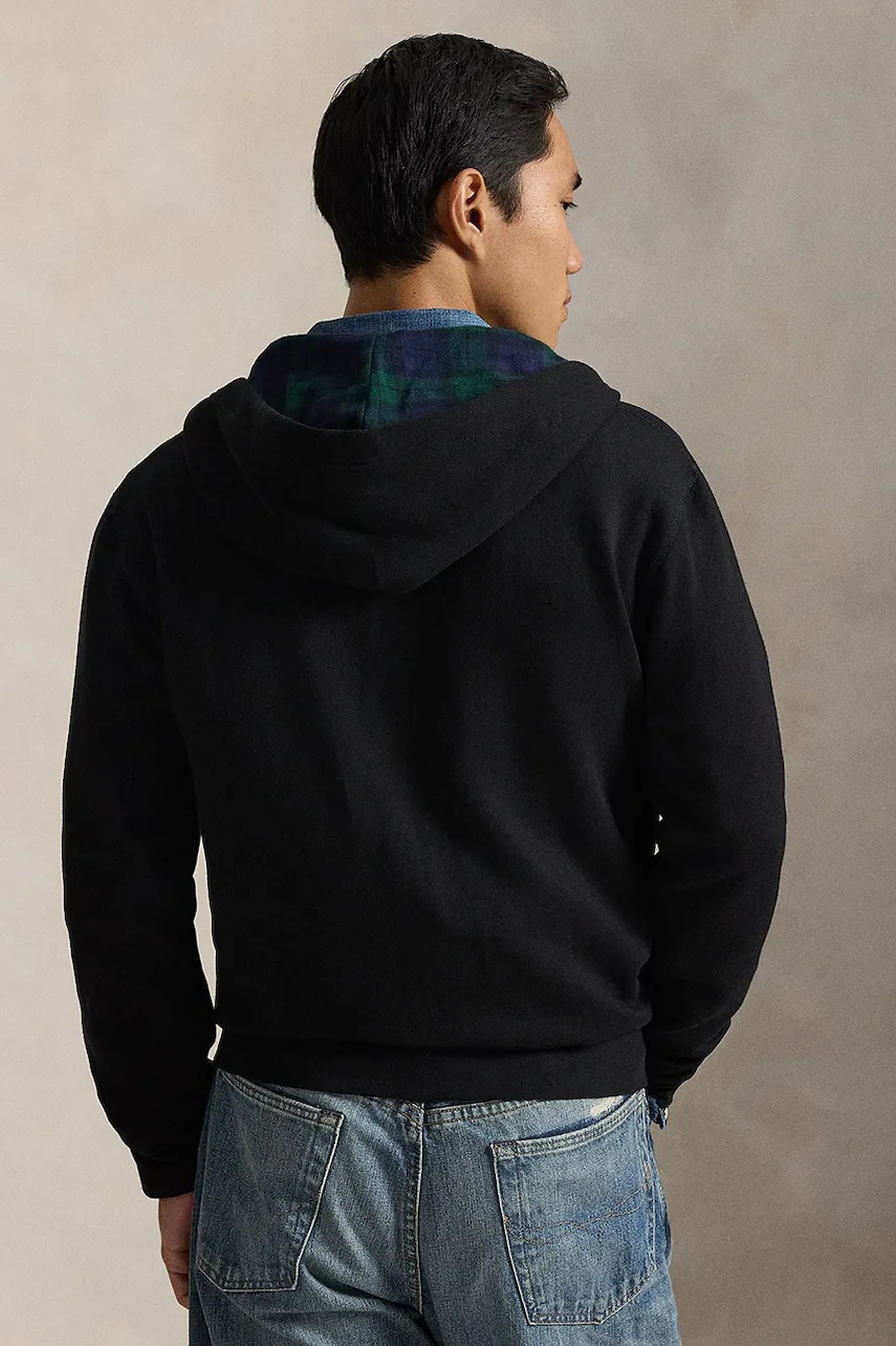 Кофта Polo Ralph Lauren цвет чёрный с капюшоном однотонная 710981467 Кофта Polo Ralph Lauren цвет чёрный с капюшоном однотонная 710981467