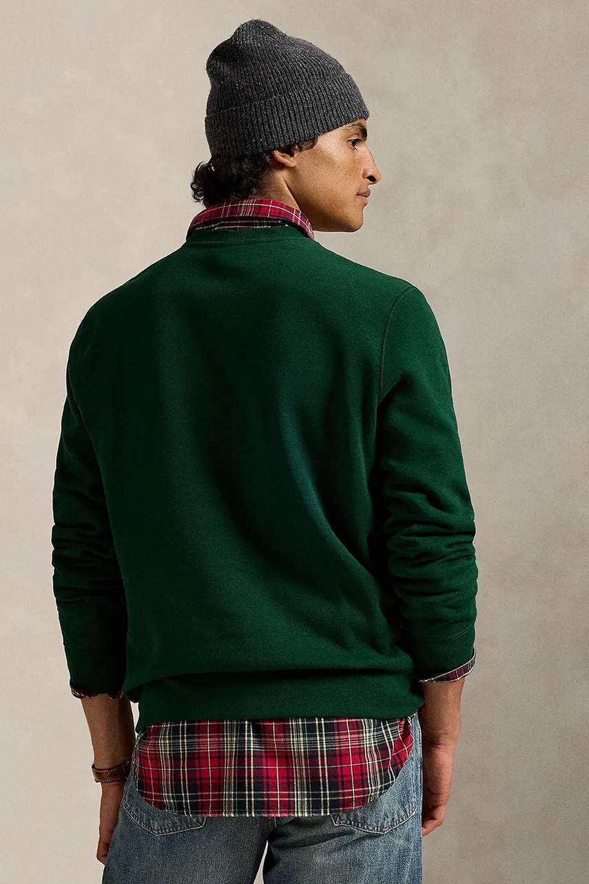 Хлопковая кофта Polo Ralph Lauren цвет зелёный с принтом 710981794 Хлопковая кофта Polo Ralph Lauren цвет зелёный с принтом 710981794