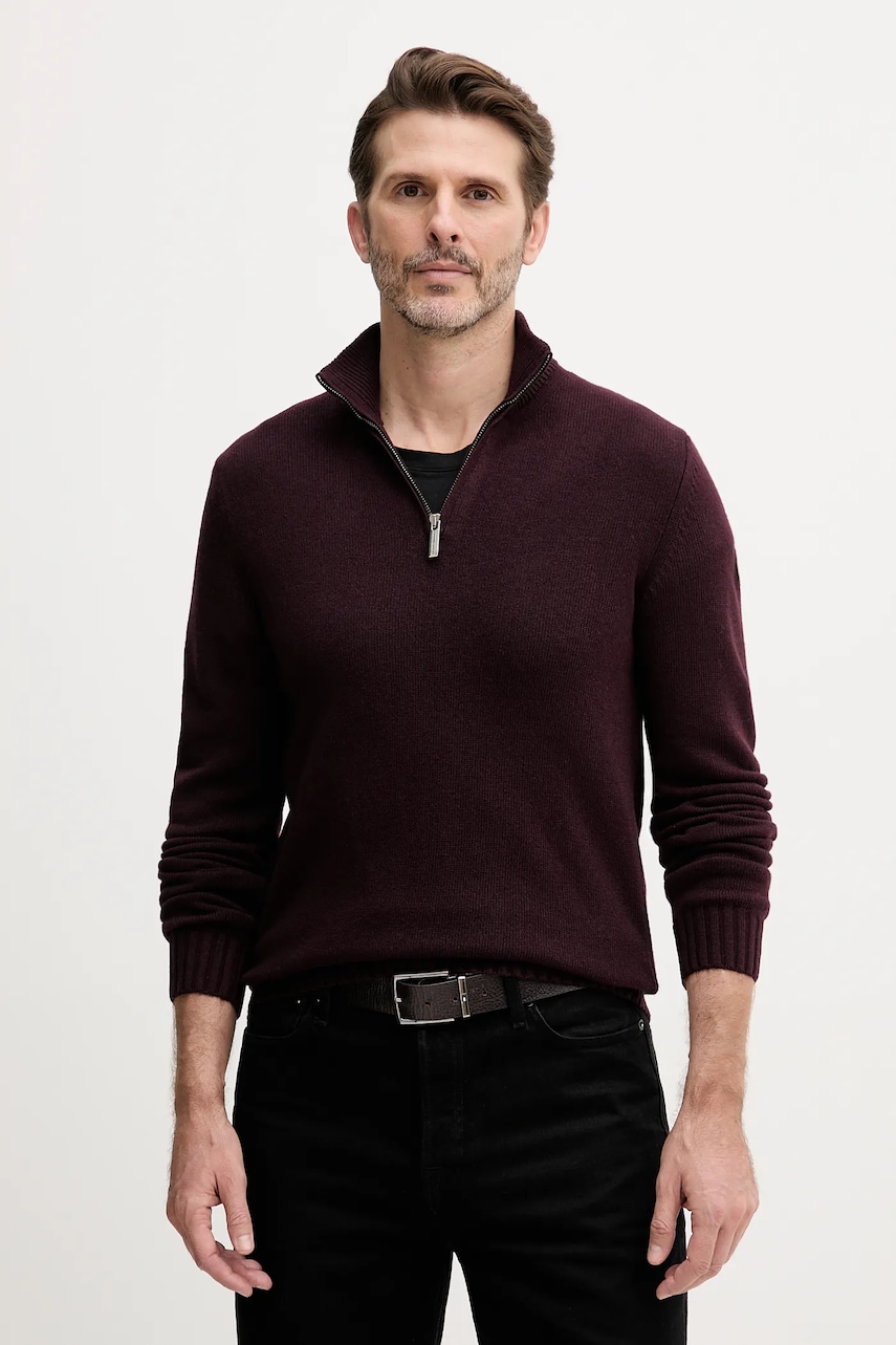 Colmar pulover de lână culoarea maro, cu turtleneck, 4472.5YR