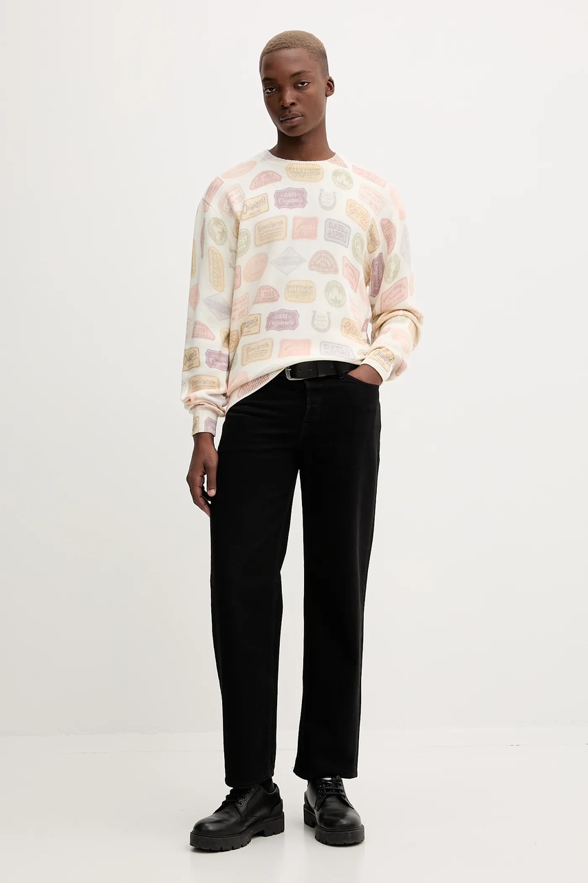 Хлопковый свитер Guess Originals цвет бежевый лёгкий M5BR00 Z3P41