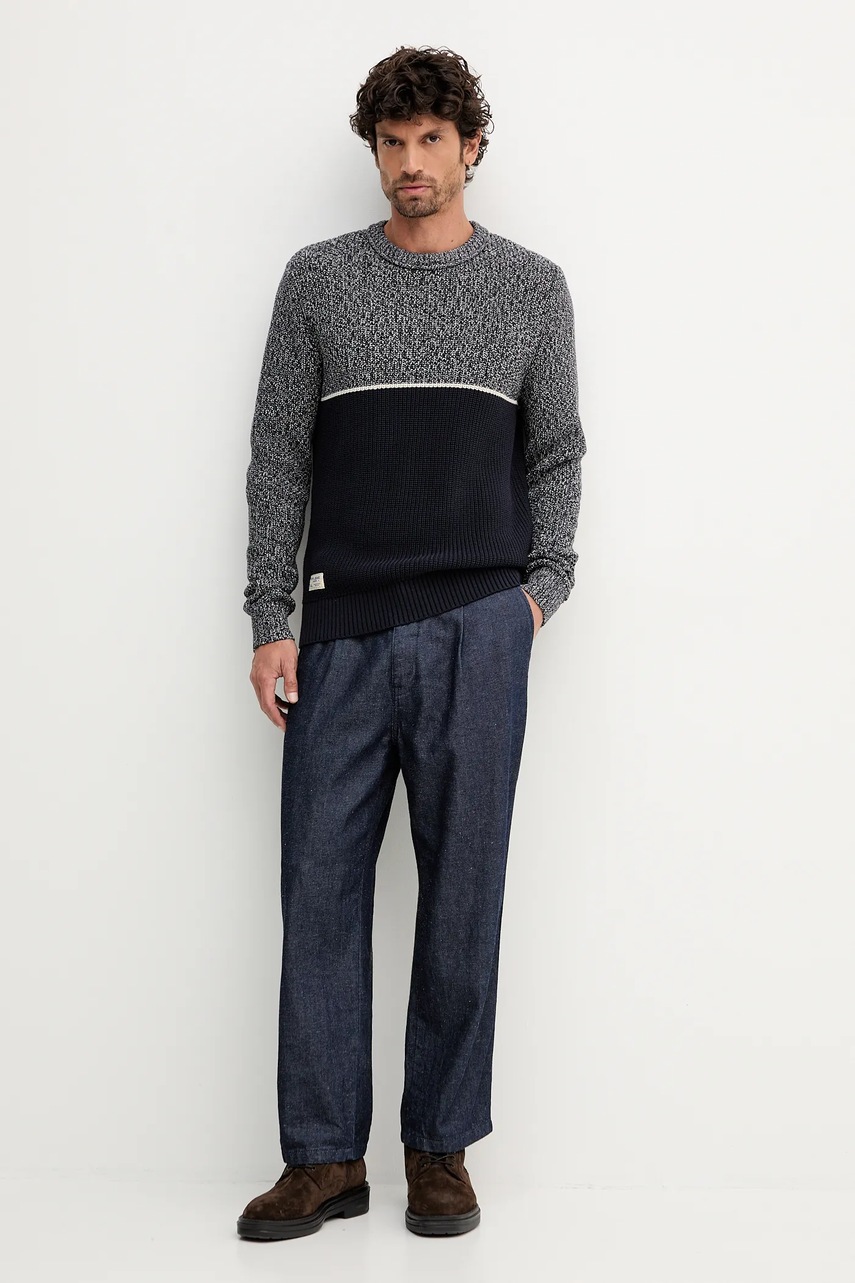 Хлопковый свитер Pepe Jeans цвет синий тёплый PM7000019