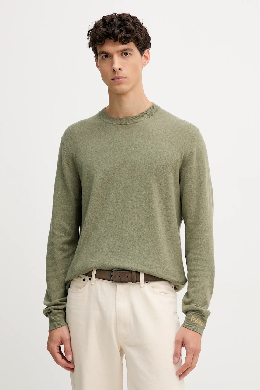 Pepe Jeans pulover din amestec de lână culoarea verde, light, PM7000013