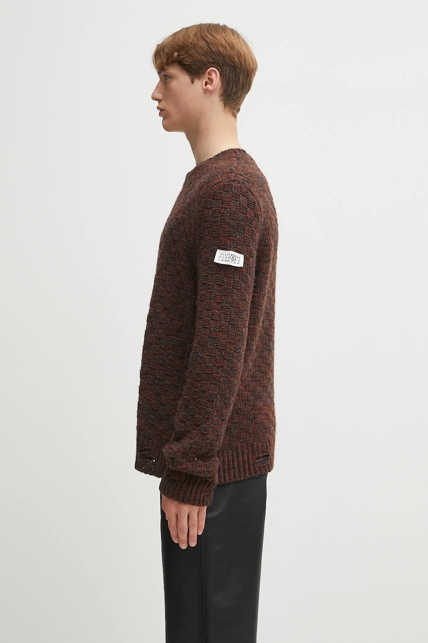 Шерстяной свитер MM6 Maison Margiela цвет коричневый SH2HL0034.M13174.961 Шерстяной свитер MM6 Maison Margiela цвет коричневый SH2HL0034.M13174.961
