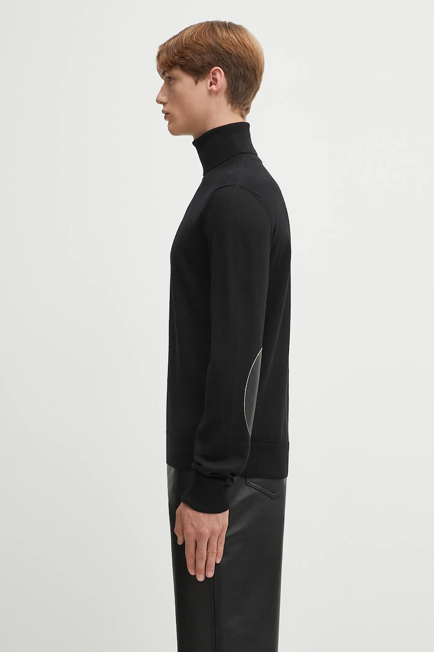 Шерстяной свитер MM6 Maison Margiela цвет чёрный лёгкий с гольфом SH0HA0006.M13133.900 Шерстяной свитер MM6 Maison Margiela цвет чёрный лёгкий с гольфом SH0HA0006.M13133.900