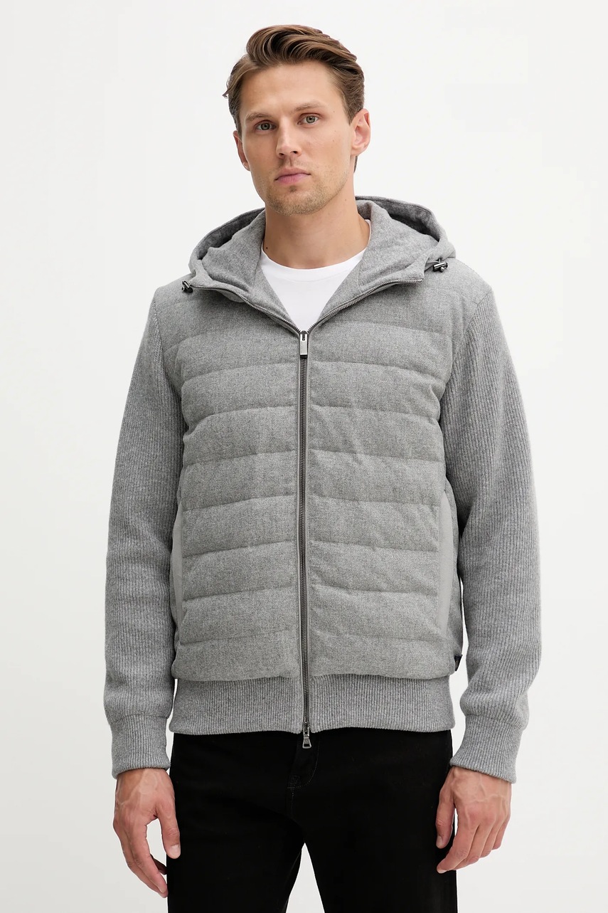 Paul&Shark geacă de lână culoarea gri, de iarna, 15311276