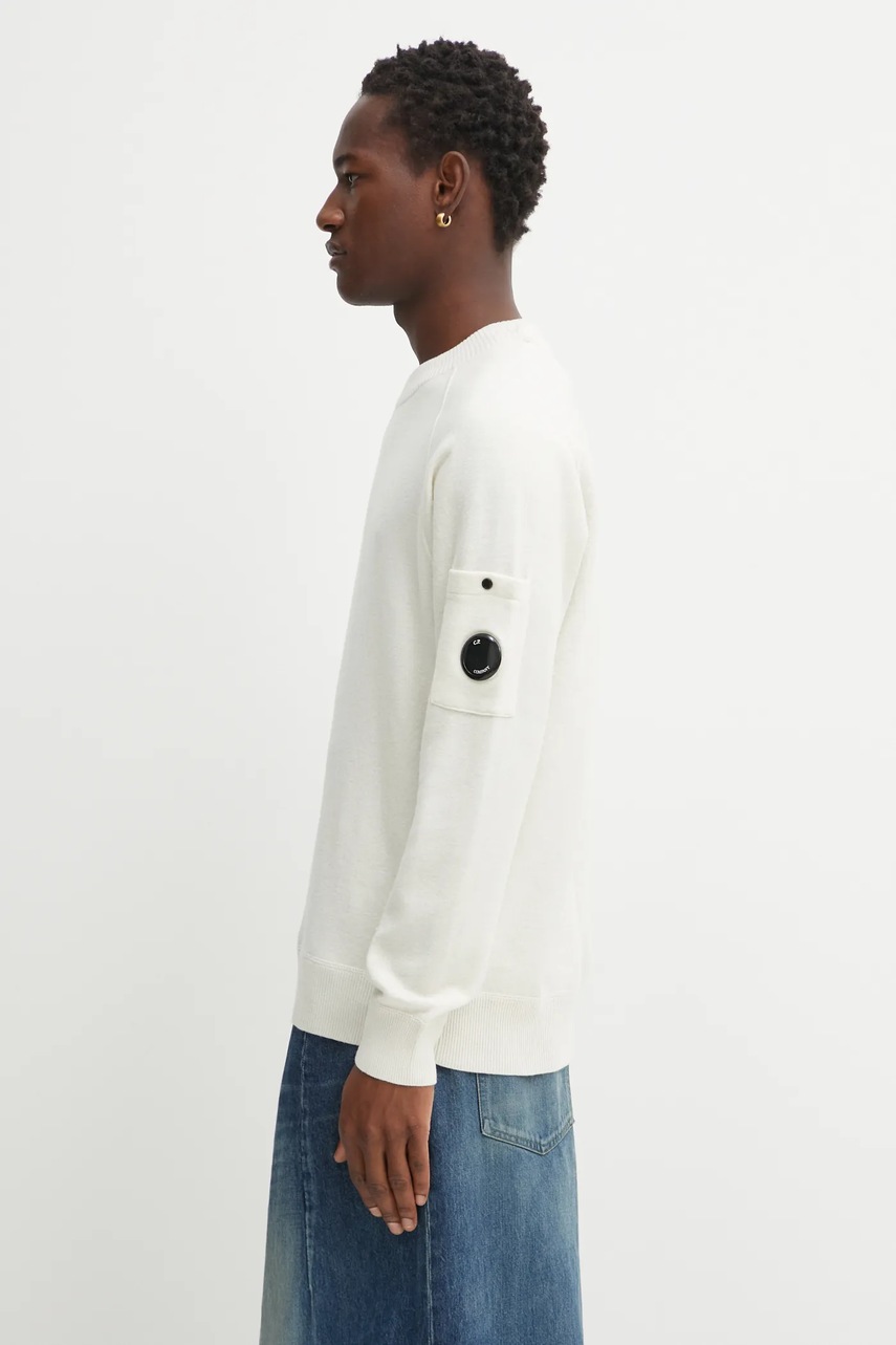 Свитер с добавлением шерсти C.P. Company цвет бежевый лёгкий 19CMKN198A110468A