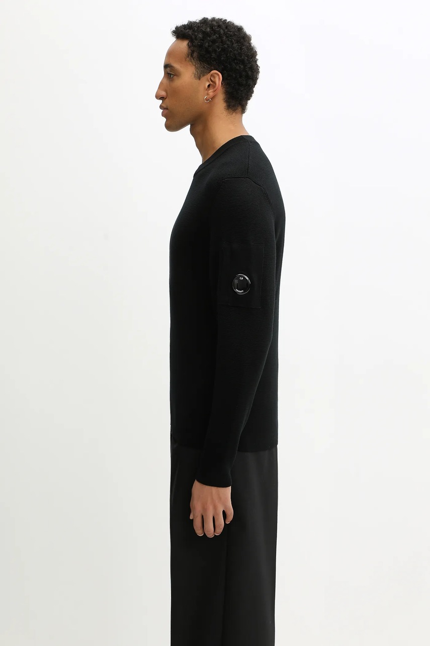 Свитер с добавлением шерсти C.P. Company цвет чёрный лёгкий 19CMKN200A006595A